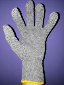 ถุงมือป้องกันมือและแขนขนาด7นิ้วถุงมือผ้าคอตตอนสีเทาแบบใช้แล้วทิ้งขนาด XL พิมพ์ลายถ่านเคลือบยางสำหรับการใช้งานทั่วไป - Product Image 5