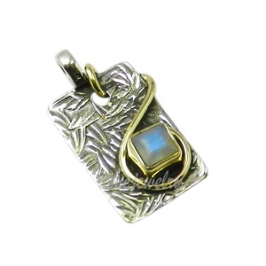 Nuevo diseño Arco Iris piedra lunar colgante precio al por mayor plata joyería fina colgantes y dijes para mujer moda - Product Image 1