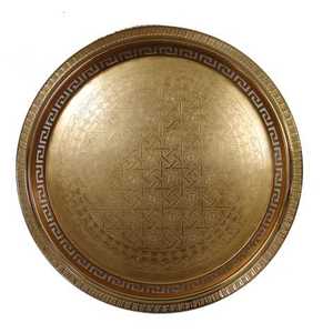 Plateau de service argenté rond en relief, Design original, assiette de chargeur - Product Image 6