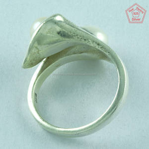 Vente en gros 2017 bague élégante en argent sterling 925 pour femme avec pierre de perle naturelle belle collection Lily - Product Image 4