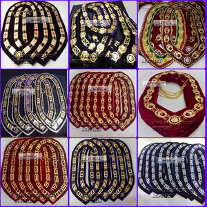 Regalia Masónica del Arco Real, Bordada a Mano, de Imitación de Cuero y Cinta de Terciopelo, Personalizable, Collar de Cadena para Mandil, Masón - Product Image 3