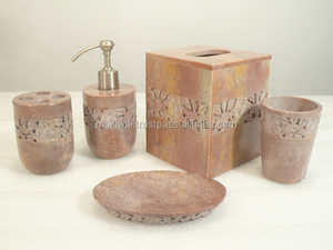 Marble 5 Pieces <b>Bathroom</b> <b>Accessories</b> <b>Sets</b> for Luxury Home Decorative Use - Product Image 5