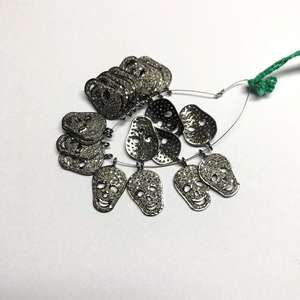 Abalorio de calavera Abalorio de diamante natural en plata de ley 925 Tienda en línea del proveedor a precio de distribuidor al por mayor Joyería DE LA India 2024 - Product Image 1