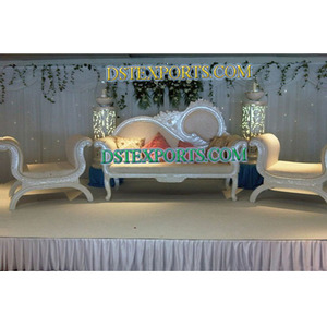 Ensemble de meubles en perles blanches, meubles d'amour de mariage, Sofa de scène, sculpté, blanc, lot de 12 pièces - Product Image 1