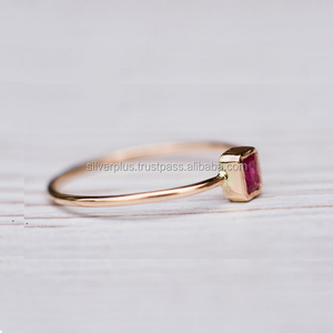 Anillo de compromiso de piedras preciosas de rubí natural, joyería de oro al por mayor - Product Image 3