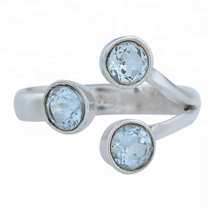 Anillo de Plata de Ley 925 con Topacio Azul, Diseño Hermoso, Engaste de Bisel Hecho a Mano, Joyería de Moda para Boda, Aniversario, Compromiso - Product Image 5