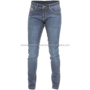 Shemax 2024 OEM de alta calidad Venta caliente personalizado al por mayor hecho en Pakistán señoras motocicleta Jeans-azul - Product Image 1