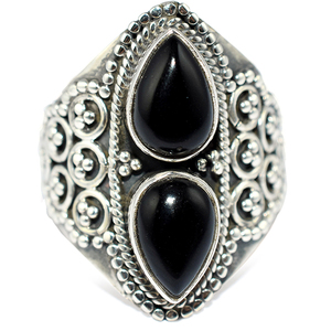 Excellent Pear Shape Bezel Black Onyx 925 Sterling Silver Ring, 925 Silver Jewelry Wholesaler, 925 Handmade Silver Jewelry - Product Image 3
