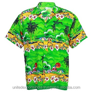 Chemise hawaïenne d'été en popeline anti-rides et anti-boulochage - Product Image 1
