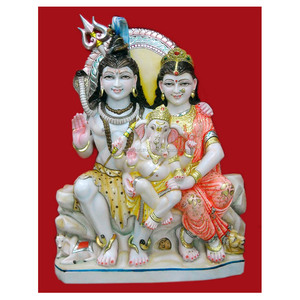 Marble Shiva Family Statue for <b>Temple</b> - Product Image 1