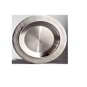Assiettes de présentation en métal argenté poli miroir pour mariage et centres de villégiature vaisselle de table décoration assiette de service de luxe à vendre - Product Image 1