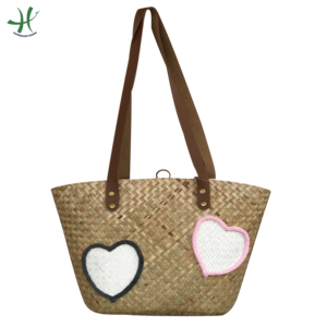 New Design Women's <b>Tote</b> <b>Bag</b> Wholesale Water Hyacinth Handbag <b>Beach</b> Straw <b>Bag</b> Seagrass <b>Bag</b> - Product Image 4