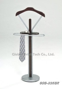 Brown Wood & Metal Suit Valet Floor Stand Garment Organizer Rack <b>Coat</b> & <b>Hanger</b> - Product Image 2
