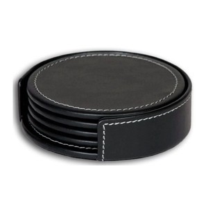 Posavasos de cuero negro para cocina, juego de posavasos para cocina, juego de posavasos de nuevo diseño - Product Image 1