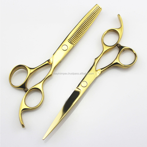 กรรไกรตัดผมขนาด6.5นิ้วกรรไกรตัดผมชุบทอง - Product Image 1