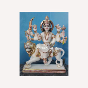 Exclusive White Marble Durga Statue - Product Image 1