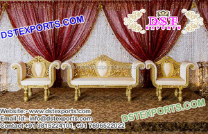 Juego de Sofás Maharaja para Bodas de Bollywood, Juego de Sofás Maharaja Dorados para Bodas Indias, Fabricante y Exportador de Muebles para Bodas en el Reino Unido - Product Image 3