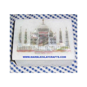 Incrustation en marbre, belle boîte Taj Mahal faite à la main - Product Image 1