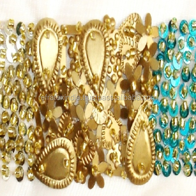 Goden синяя отделка бисером BGT135