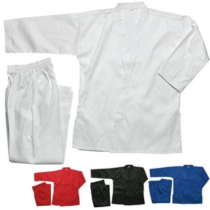 Uniforme de karaté léger Gi blanc noir avec ceinture pour adultes et enfants - Product Image 1