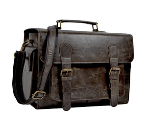 Vintage Handmade 100% Genuine Leather Travel Messenger Office Crossbody Bag Laptop <b>Briefcase</b> College Satchel Bag <b>For</b> Men & <b>Women</b> - Product Image 2