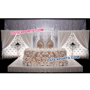 Panneaux de cuir blancs 18 pièces, décorations de scène de mariage occidental, pour scène auto-debout, décoration de mariage - Product Image 1