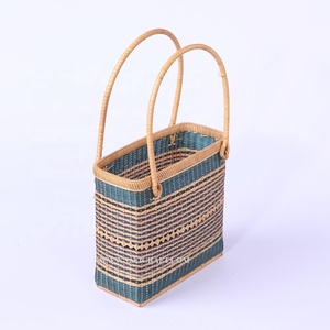 Sac de panier en bambou Yukata japonais fait à la main pour Kimono pour été automne printemps saisons produit artisanal - Product Image 5