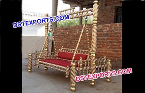 Wedding Sangeet Stage <b>Swing</b> Set Decor Classy Theme Wedding <b>Swing</b> Set Beautiful Teak <b>Wood</b> Jhula Customizable Mehndi Decoration UK - Product Image 3
