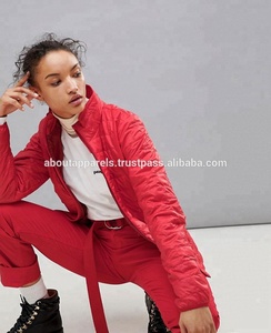 Dernière mode pour femmes bleu clair fausse fourrure bouffante chaude veste rembourrée ouvert avant conception coton rempli manteau approvisionnement en gros - Product Image 3