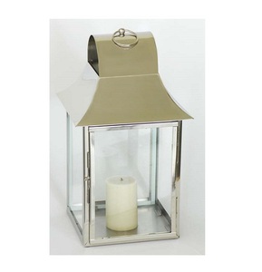 Lanterne en verre et métal argenté fabriqué à partir d'aluminium et de verre de haute qualité pour la décoration de la maison, de bureau et de mariage - Product Image 2