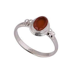 Classic Silver Plated 925 Sterling Handmade Oval Carnelian Gemstone <b>Ring</b> <b>Fashionable</b> Wedding Gift <b>for</b> <b>Women</b> <b>for</b> Party Occasions - Product Image 2
