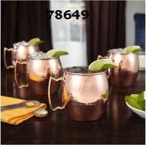 Taza de cobre con acabado martillado de oro rosa hecha a mano tradicional para Bar Hotel fiesta vino cerveza beber taza de cobre - Product Image 2