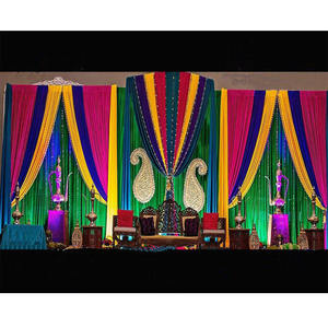 Muslim Wedding <b>Heavy</b> Colorful Backdrops Shiny Backstage Colorful Backdrops Muslim Wedding Stage <b>Curtains</b> - Product Image 1