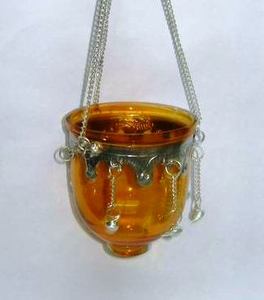 Crackle <b>Glass</b> and Metal <b>Candle</b> <b>Holder</b> for Home and Office Christmas Festival Decoration - Product Image 6