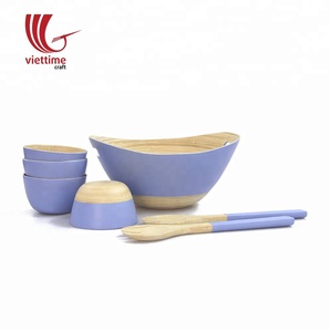 Juego de ensaladas y frutas, cuenco redondo de bambú, venta al por mayor - Product Image 5