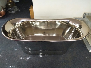 Bañera de cobre puro con acabado de níquel brillante - Product Image 5