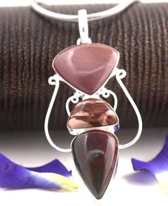 Colgante de piedras preciosas de jaspe y musgo para hombre y mujer, Plata de ley, paisaje Natural, regalo de joyería - Product Image 4