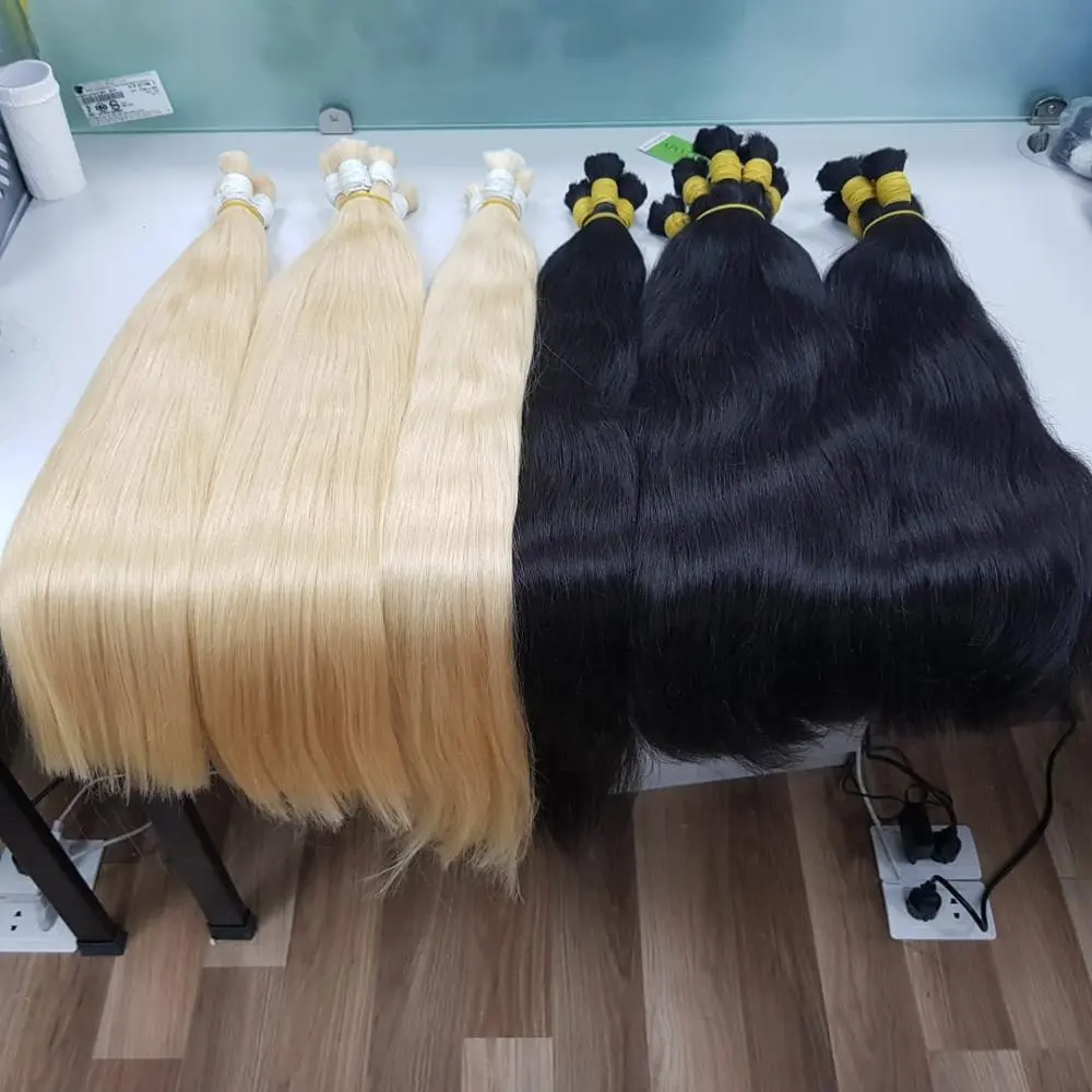 Black and Blonde Raw VietNamese Full Size Bulk Straight Hair