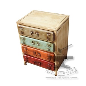 Commode à tiroirs Vintage en métal, commode style industriel - Product Image 3