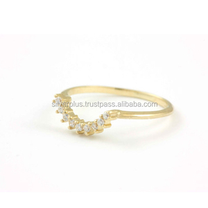 Anillos de boda de compromiso de oro sólido de 14K de alta calidad Pave Diamond Style Classic para fiesta Buen precio - Product Image 2