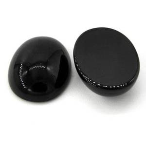 Cabujones de espinela negra Natural de 10mm, 12mm, 14mm, Material de cristal semiprecioso suelto ovalado liso, fabricado en fábrica al por mayor - Product Image 1