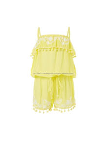 Ropa de estilo clásico para niña pequeña, pelele bordado delicado de punto de cadena hecho a mano, traje de juego con tirantes finos - Product Image 2