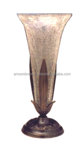 Bougeoir à cône en verre bleu décoratif de mariage avec support en argent - Product Image 5