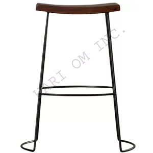 เก้าอี้บาร์แบบโค้งทำจากไม้สีทึบที่นั่งดีไซน์ทันสมัยสำหรับนั่งสบายของสะสมล่าสุด - Product Image 1