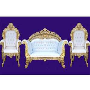 Boda pesada tallada latón Metal sofá conjunto de boda oro y blanco muebles pesados tallada latón conjunto de muebles - Product Image 1