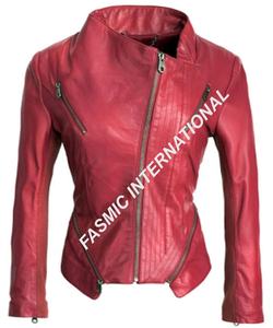 Slim Fit ที่กำหนดเองหนังสีน้ำตาลผู้หญิงเสื้อแจ็คเก็ต - Product Image 6