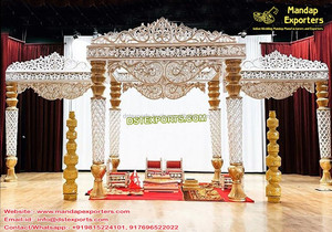 แกรนด์ไฟเบอร์แมนดาปจากมาเลเซียสำหรับงานแต่งงานหรูหราทำจากใยสีทองผ้าแมนดาลังงาน - Product Image 3