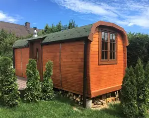 2018 Design Prefab Wooden Outdoor Sauna Barrel Fass Sauna Bus