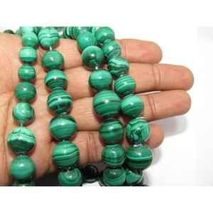 Malachite lisse forme ronde pierres précieuses perles en vrac fabrication de bijoux qualité étonnante naturelle - Product Image 1