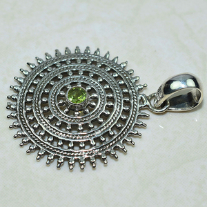 Peridoto de estilo real, colgantes de plata de ley 925, joyería de plata 925 - Product Image 4